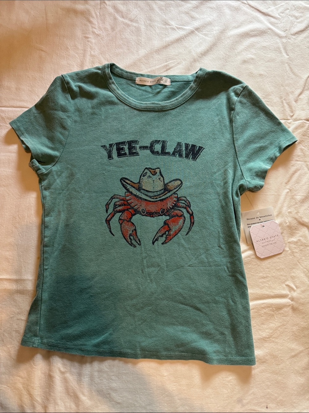 Altar’d State Green 'Yee-Claw' Graphic Tee